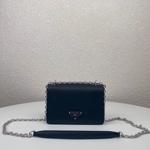 Mini torebka na ramię Prada Saffiano ze skóry 2BD032, czarna