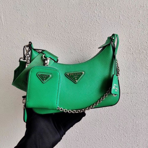 Mini torebka na ramię Prada Saffiano Leather 2BH204 Green