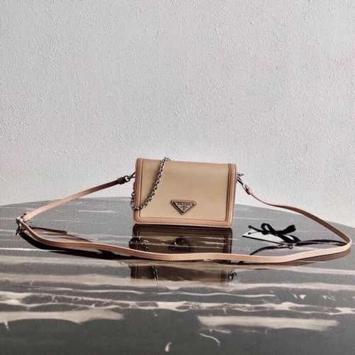 Torebka na ramię Prada Saffiano ze skóry 2BP019 Biscuits