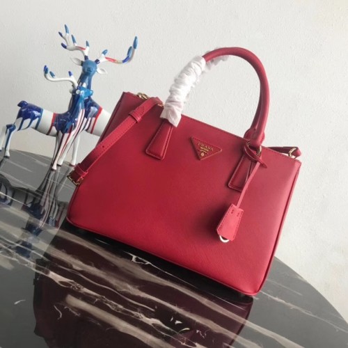Torba Prada Saffiano Original Leather Tote Bag 1BA1801 Red