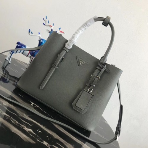Oryginalna skórzana torba Prada Saffiano BN2838 Khaki