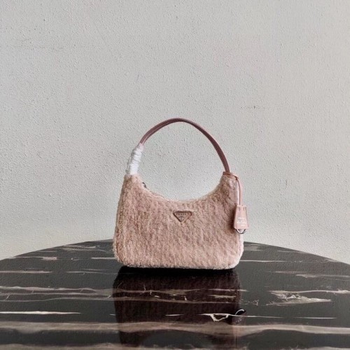 Mini torebka Prada Shearling 1NE515 różowa