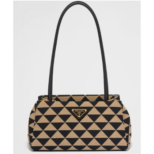 Prada Mała haftowana torba Symbole 1BA368 Beżowa