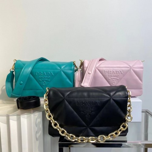 Torba na ramię Prada System z wyściółką, oryginalna skóra owcza 1AD306