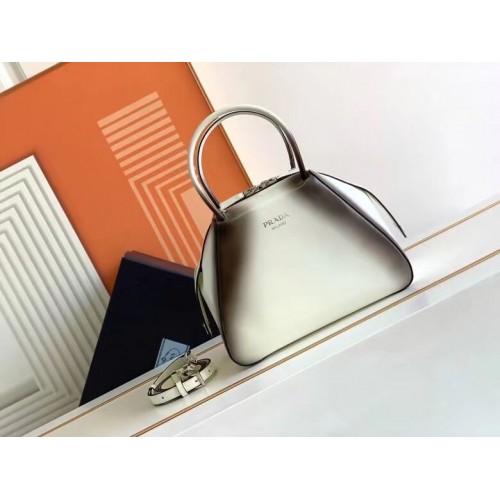 Torba skórzana Prada 1BD663A biała