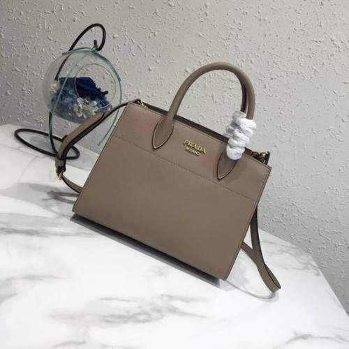 Prada saffiano lux tote oryginalna skórzana torba bn4458 morelowa