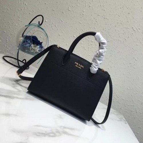 Prada saffiano lux tote oryginalna skórzana torba bn4458 czarna