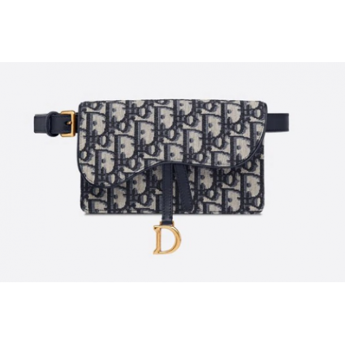 Saszetka na pasek Dior Oblique Jacquard Blue S5619C