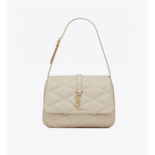 SAINT LAUREN LE 57 TORBA NA RAMIĘ HOBO Z PIKOWANEJ SKÓRY JAGNIĘCEJ 698567 ANTYCZNY STARY