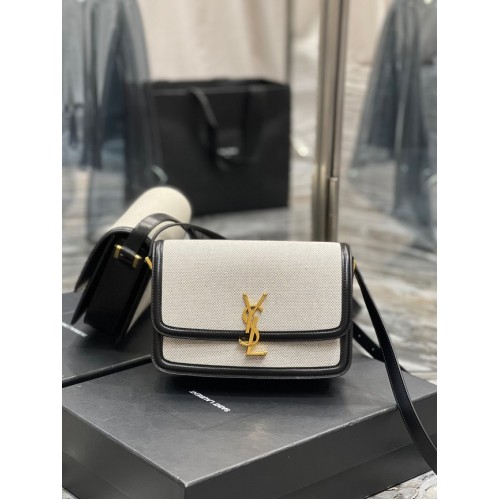 SAINT LAUREN SOLFERINO ŚREDNIA TOREBKA W PUDEŁKU SKÓRA SAINT LAURENT 634307 czarna