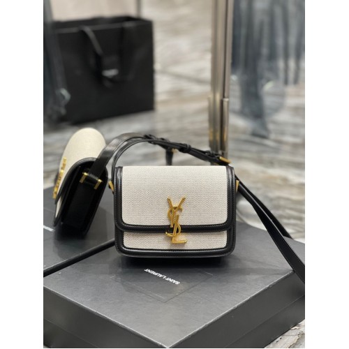 MAŁA TOREBKA SAINT LAUREN SOLFERINO W LAKIEROWANYM STYLU AYERS 634306 CZARNY