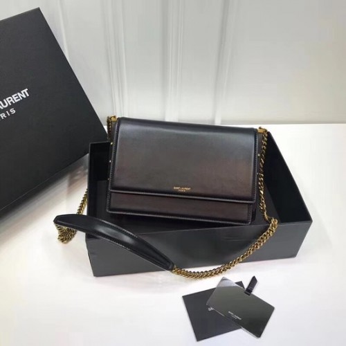Skórzana torba na ramię SAINT LAURENT Bellechasse 513667 czarna