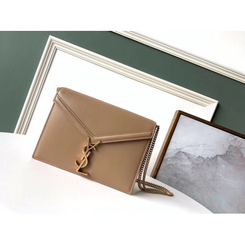 SAINT LAURENT Torba na ramię Cassandra ze skóry 532750 Camel