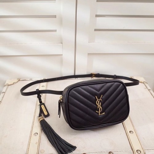 SAINT LAURENT Kieszeń ze skóry bydlęcej 534817 czarna