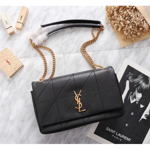 SAINT LAURENT Jamie skórzana torba na ramię z monogramem 2833 czarna