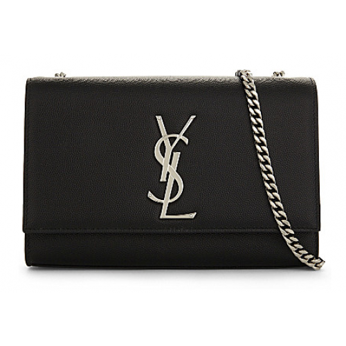 SAINT LAURENT Kate Monogram skórzana torba na ramię 87613 czarna