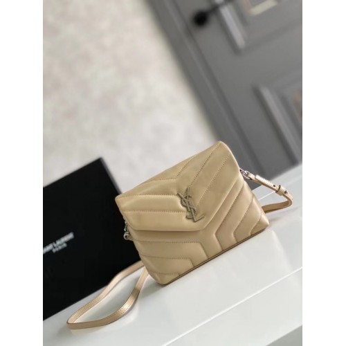 SAINT LAURENT LOULOU SMALL Z MATELASSE I SKÓRY 467072 KOŚĆ SŁONIOWA NATURALNA i starożytne srebro