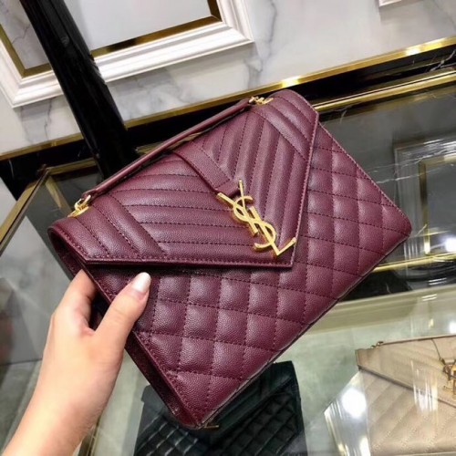 SAINT LAURENT Średnia torba 487206 Burgundowa