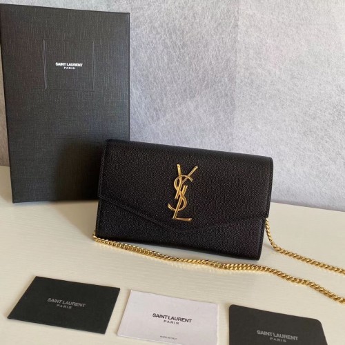 Torba na ramię SAINT LAURENT skórzana Y659193 czarna