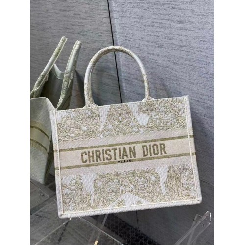 MAŁA TORBA DIOR BOOK TOTE Haft C1287-7 kremowa