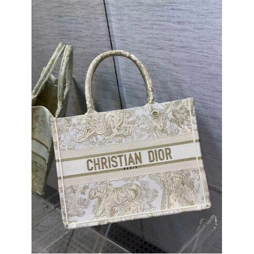 MAŁA TORBA DIOR BOOK TOTE Haft C1287-8 kremowa