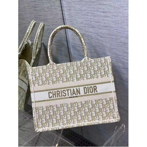 MAŁA TORBA DIOR BOOK TOTE Haft C1287-9 kremowa