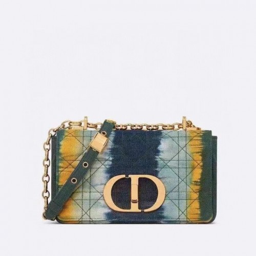 MAŁA TOREBKA DIOR CARO Haftowany denim M9241 niebieski