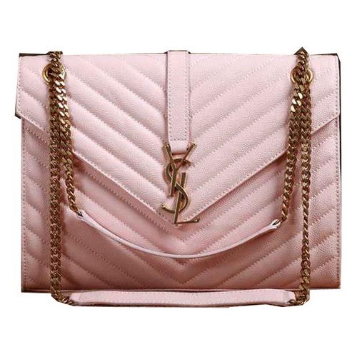 Torebka Saint Laurent Classic Monogram Cannage Pattern Flap Bag Y5480 Jasnoróżowa