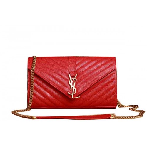 Torba Saint Laurent Classic Monogram Cannage Pattern Flap Bag Y5482 w kolorze czerwonym