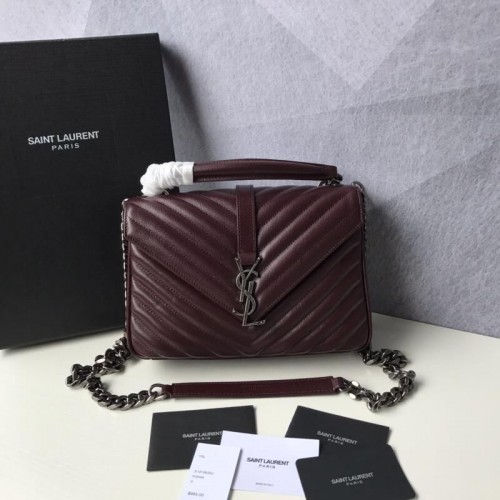 Torebka Saint Laurent Classic Monogramme Goat Original Leather Flap Bag Y392738 Burgundy