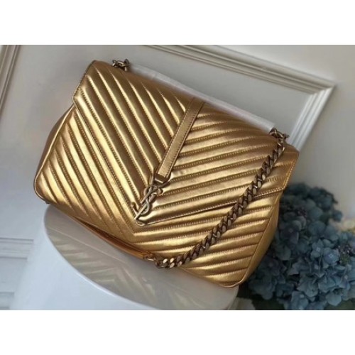 Torebka Saint Laurent Classic Monogramme Leather Flap Bag 392738 Gold