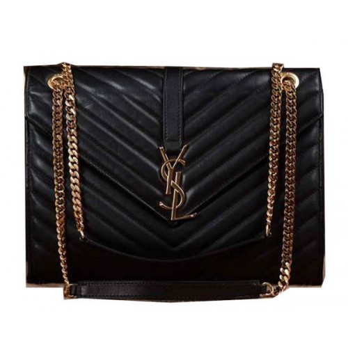 Torebka Saint Laurent Classic Monogram Original Leather Flap Bag Y5480 Black