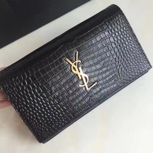Torebka na ramię Saint Laurent mini Croco Leather Cross-body 360458 Czarna