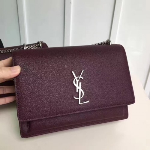 Torebka na ramię Saint Laurent mini Monogramme Cross-body 441971 w kolorze wina