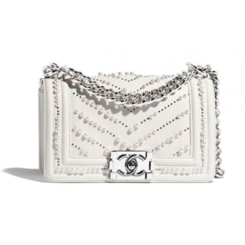 Torebka z klapką dla chłopca A67085 biała