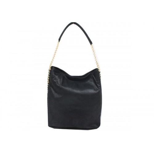 Torba typu hobo ze skóry cielęcej Stella McCartney 836, czarna
