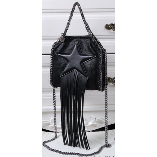Stella McCartney Falabella Fringed Star Mini Tote Bag SM8855 Black
