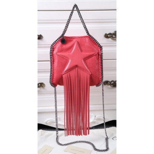 Stella McCartney Falabella Fringed Star Mini Tote Bag SM8855 Jasnoczerwony