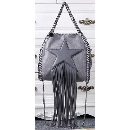 Stella McCartney Falabella Fringed Star Mini Tote Bag SM8865 Dark Grey