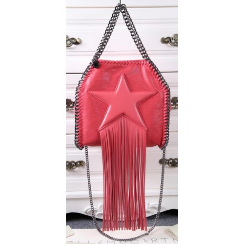 Stella McCartney Falabella Fringed Star Mini Tote Bag SM8865 Jasnoczerwony