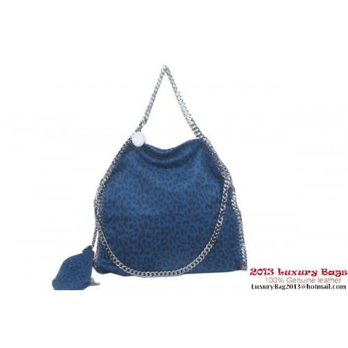 Stella McCartney Falabella Leopard PVC Fold Over Tote Bag 809 Blue