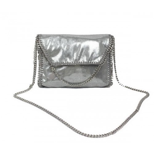 Stella McCartney Falabella Torba na ramię z PVC 875 Srebrna