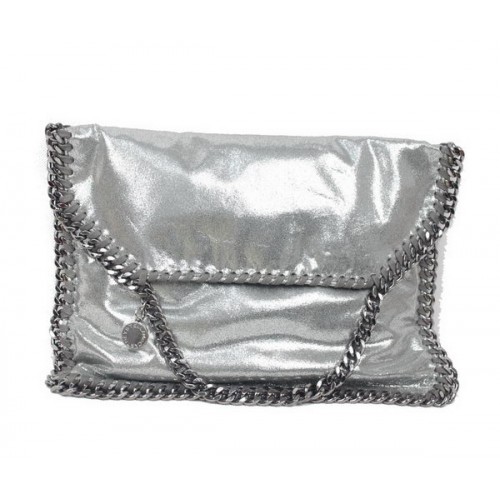 Stella McCartney Falabella Torba na ramię z PVC 876 Srebrna