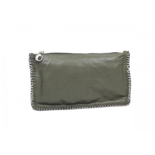 Stella McCartney Falabella PVC Fold Over Clutch 865 Dark Green