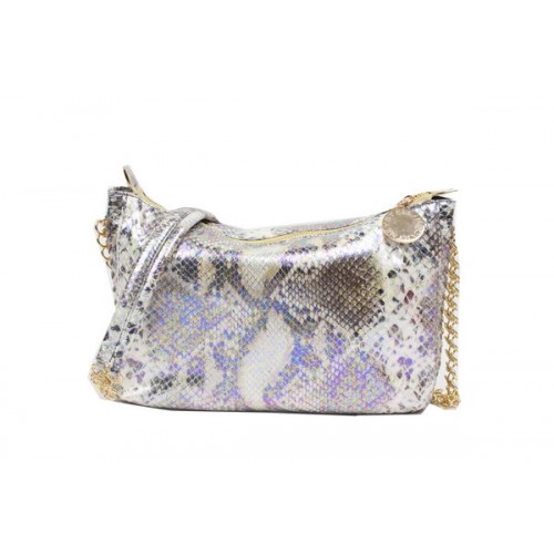 Torebka na ramię Stella McCartney ze skóry węża 835 w kolorze beżowym