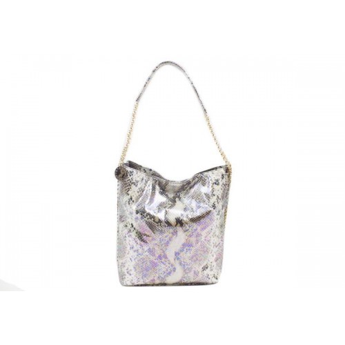 Torba hobo Stella McCartney ze skóry węża 836 beżowa