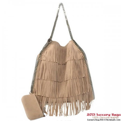 Stella McCartney Falabella Shaggy Tassels Fold Over Bag Tote Bag w kolorze morelowym