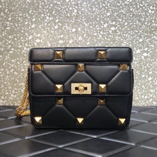 VALENTINO GARAVANI Torba na ramię ze skóry cielęcej licowej 2B0I59 czarna