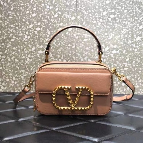 VALENTINO GARAVANI Rockstud Alcove skóra cielęca drobnoziarnista 2B0058 różowa