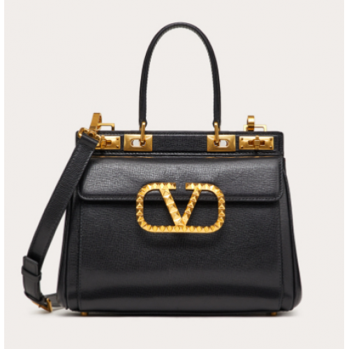 VALENTINO GARAVANI Rockstud Alcove Skóra cielęca średnioziarnista 2B0J41 czarna